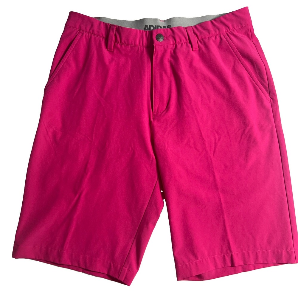 Adidas Golf Shorts Mens Size 32 Pink Stretch Performance Flat Front Athletic